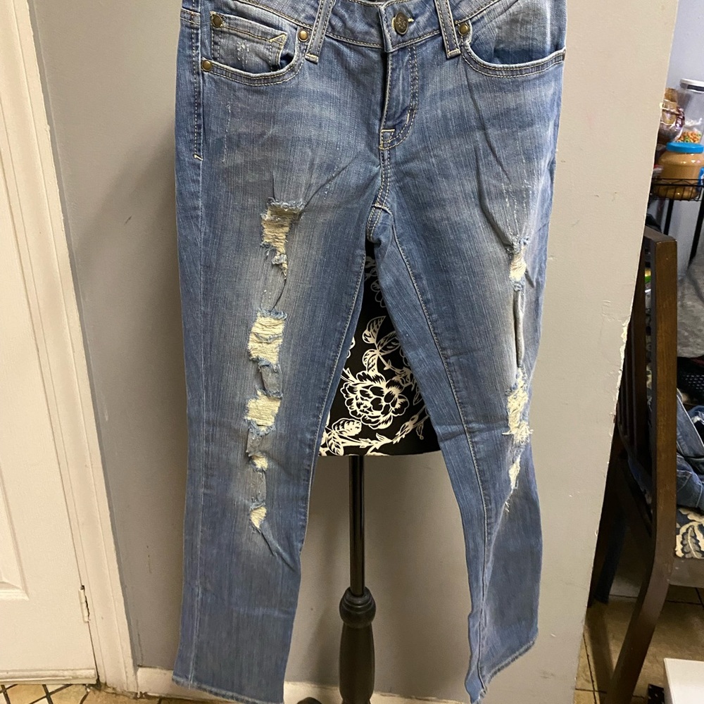 Distressed jeans low rise skinny